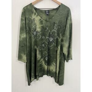 Boho Goblin Floral Grunge Tunic Top 3X Artsy Lagenlook Lagom Y2K Festival Witchy